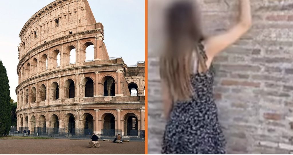 Toerist betrapt op bekladden van colosseum