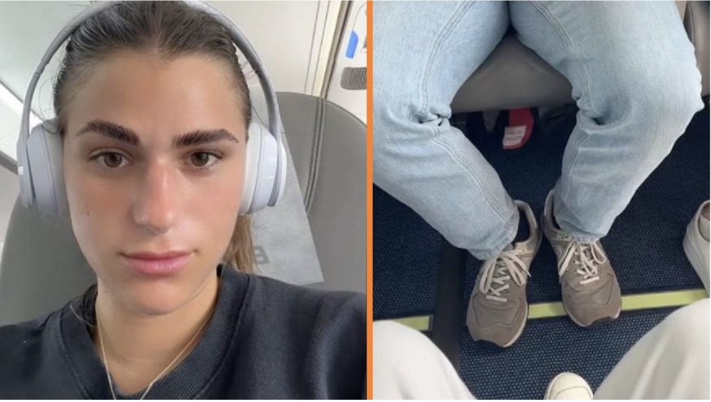 Passagiers in shock door face-to-face stoelen in vliegtuig