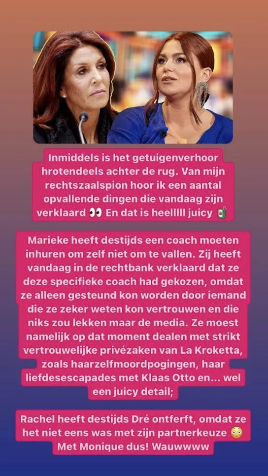 Rachel hazes heeft André en Roxeanne onterfd